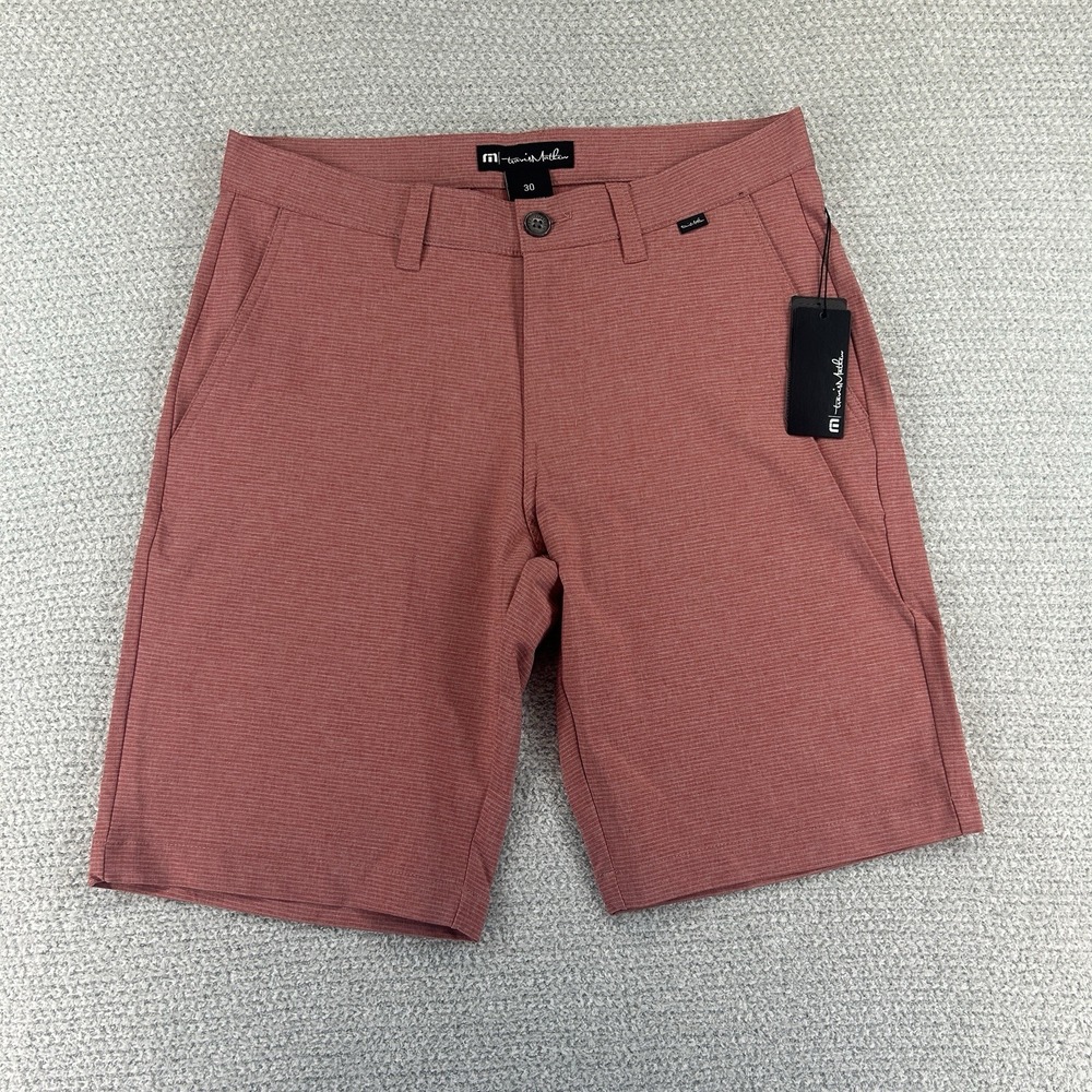 Travis Mathew Shorts Mens 30 Actual 31 Rose Sand Harbor Stretch Golf Performance